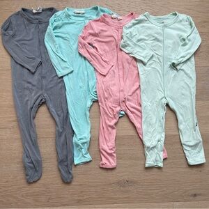 Kyte Baby Bamboo Sleeper Bundle 6-12M Lot of 4 Footie & Footless GUC